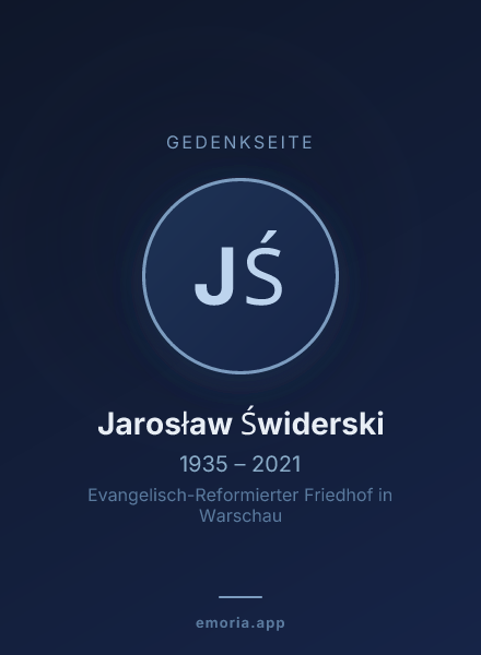 Gedenkportrait von Jarosław Świderski