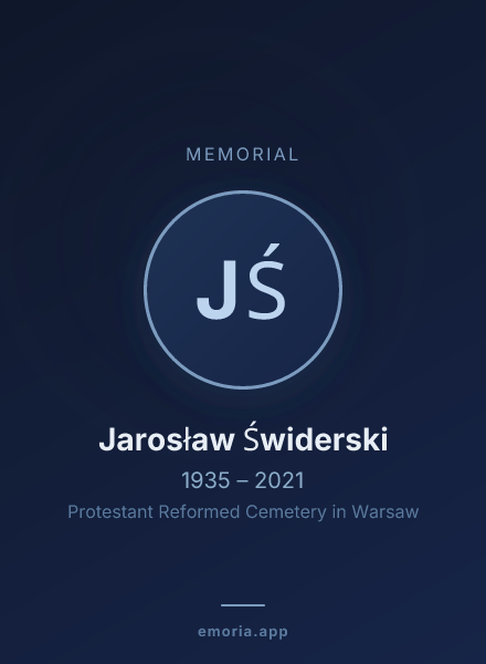 Memorial portrait of Jarosław Świderski