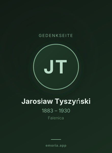 Gedenkportrait von Jarosław Tyszyński