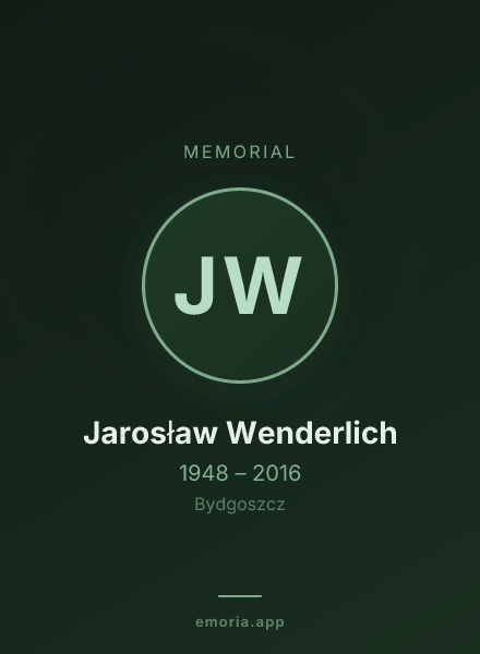 Memorial portrait of Jarosław Wenderlich