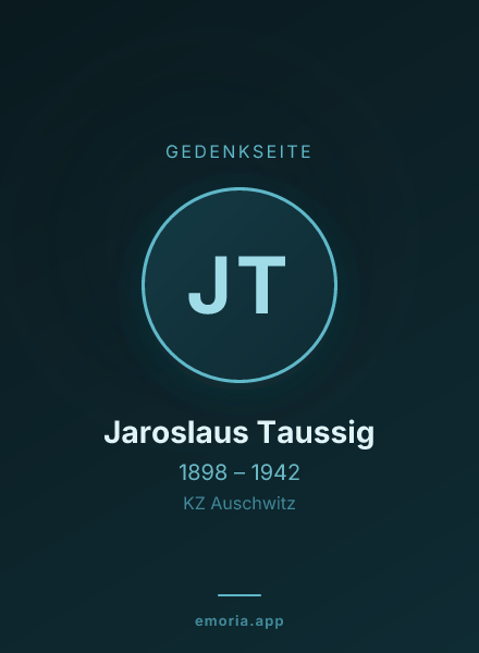 Gedenkportrait von Jaroslaus Taussig