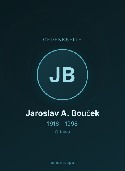 Gedenkportrait von Jaroslav A. Bouček