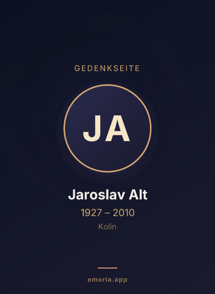 Gedenkportrait von Jaroslav Alt