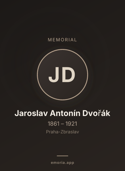 Memorial portrait of Jaroslav Antonín Dvořák