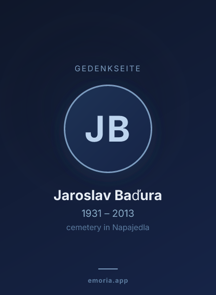 Gedenkportrait von Jaroslav Baďura