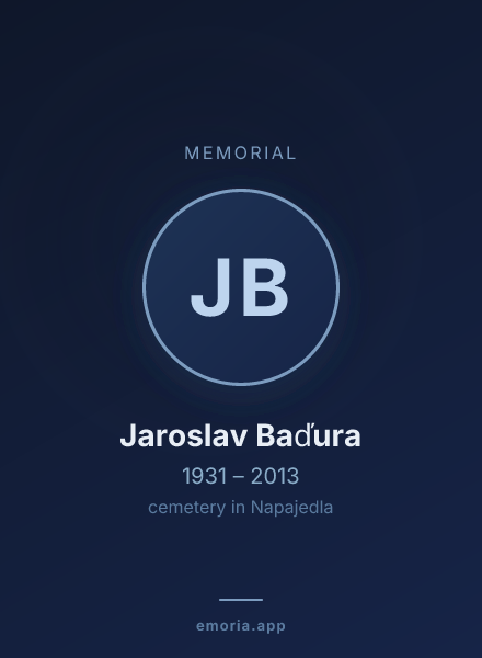 Memorial portrait of Jaroslav Baďura