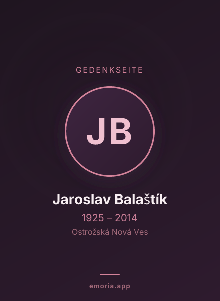 Gedenkportrait von Jaroslav Balaštík