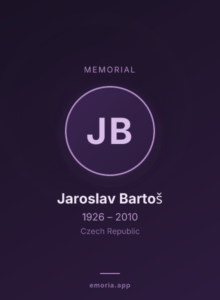 Memorial portrait of Jaroslav Bartoš