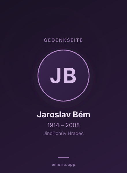 Gedenkportrait von Jaroslav Bém