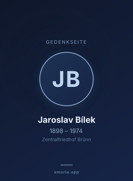Gedenkportrait von Jaroslav Bílek
