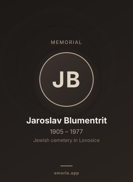 Memorial portrait of Jaroslav Blumentrit