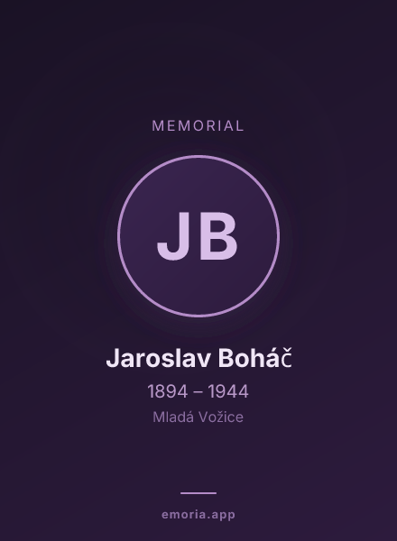 Memorial portrait of Jaroslav Boháč