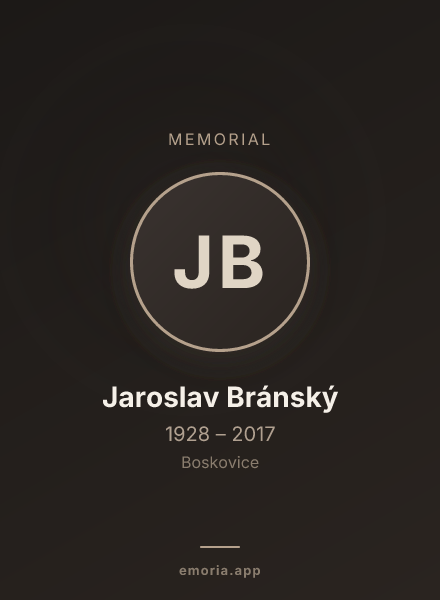 Memorial portrait of Jaroslav Bránský