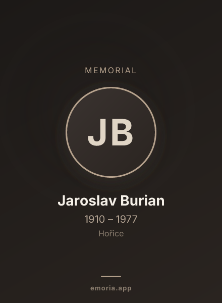 Memorial portrait of Jaroslav Burian
