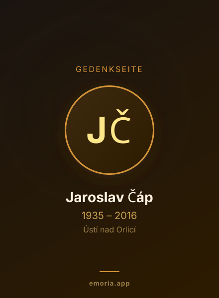 Gedenkportrait von Jaroslav Čáp