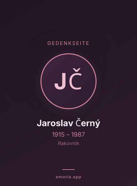 Gedenkportrait von Jaroslav Černý