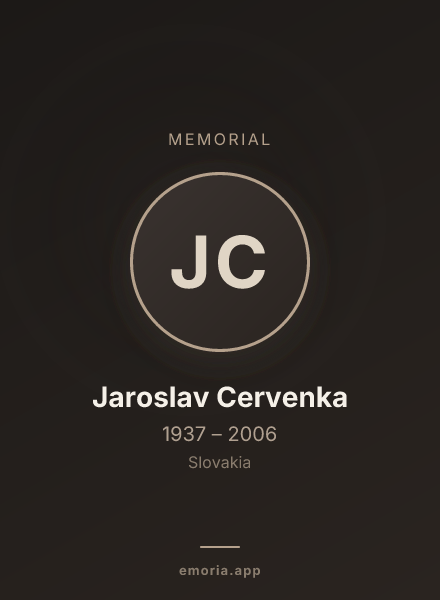 Memorial portrait of Jaroslav Cervenka