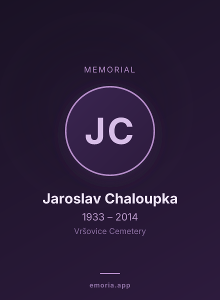 Memorial portrait of Jaroslav Chaloupka