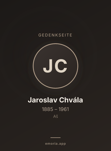 Gedenkportrait von Jaroslav Chvála
