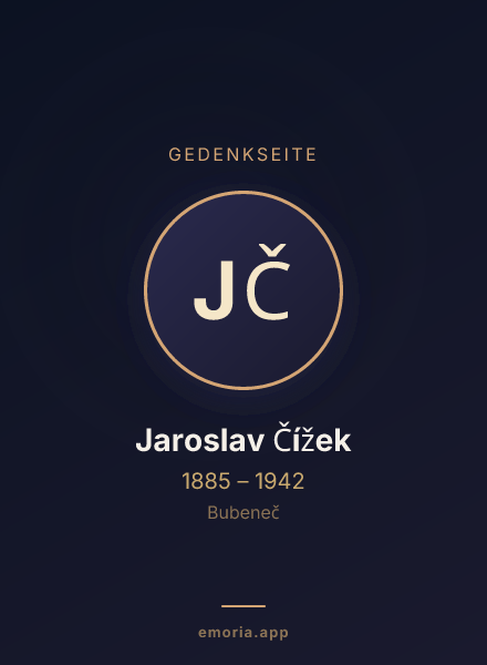 Gedenkportrait von Jaroslav Čížek