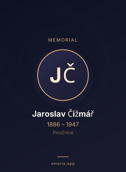 Memorial portrait of Jaroslav Čižmář