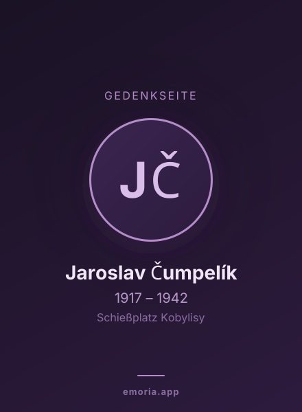 Gedenkportrait von Jaroslav Čumpelík