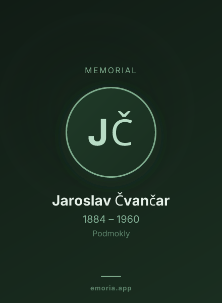 Memorial portrait of Jaroslav Čvančar