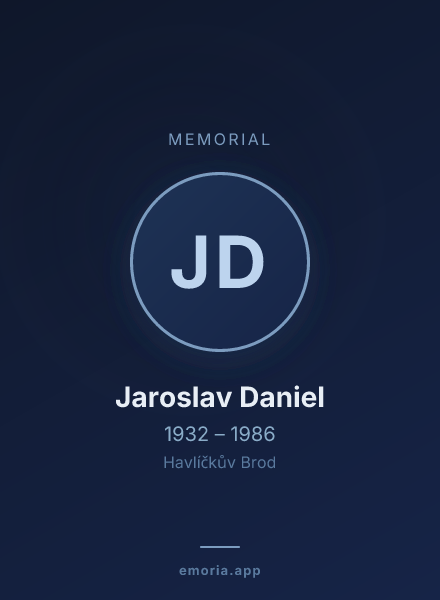 Memorial portrait of Jaroslav Daniel
