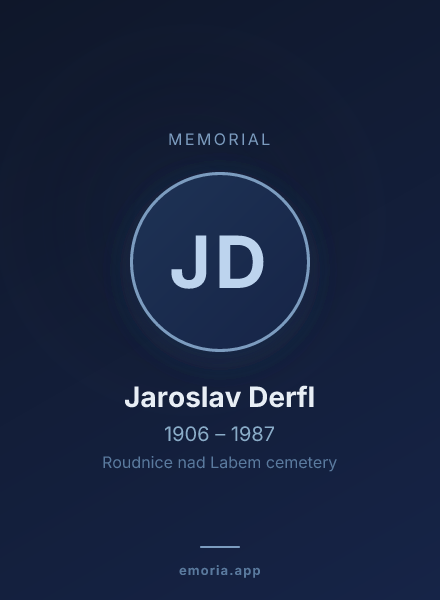 Memorial portrait of Jaroslav Derfl