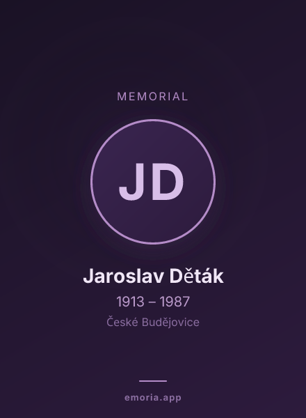 Memorial portrait of Jaroslav Děták