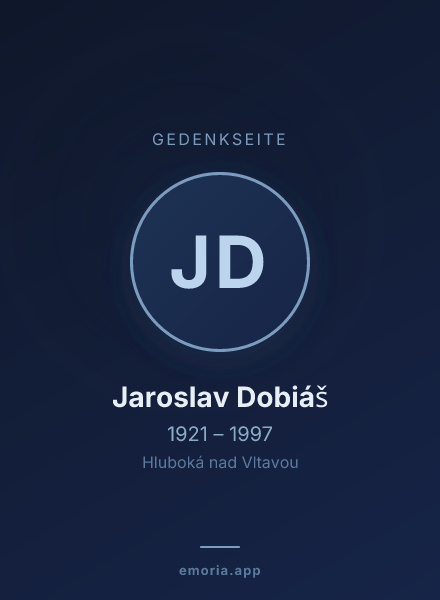 Gedenkportrait von Jaroslav Dobiáš