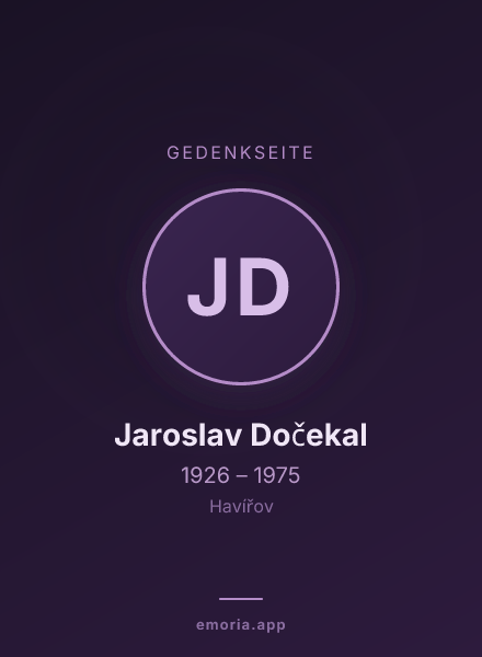 Gedenkportrait von Jaroslav Dočekal