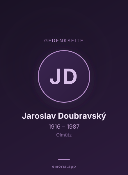 Gedenkportrait von Jaroslav Doubravský