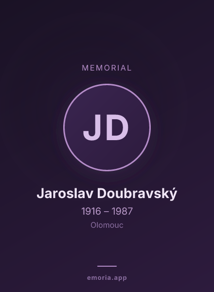 Memorial portrait of Jaroslav Doubravský