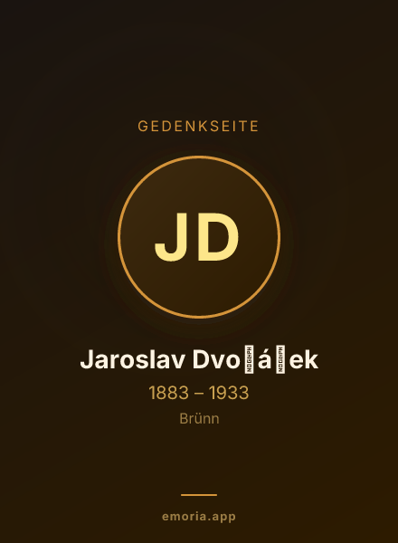 Gedenkportrait von Jaroslav Dvořáček
