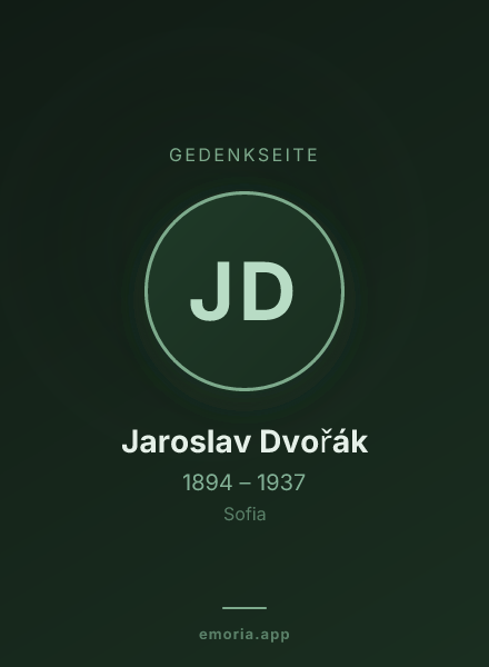 Gedenkportrait von Jaroslav Dvořák