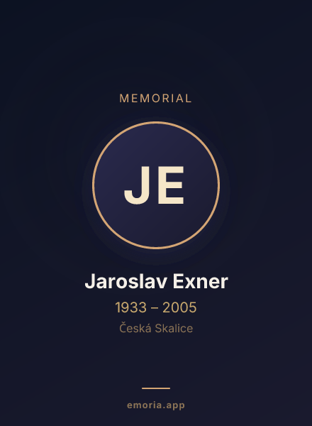 Memorial portrait of Jaroslav Exner