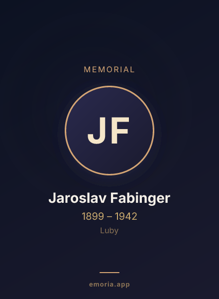 Memorial portrait of Jaroslav Fabinger