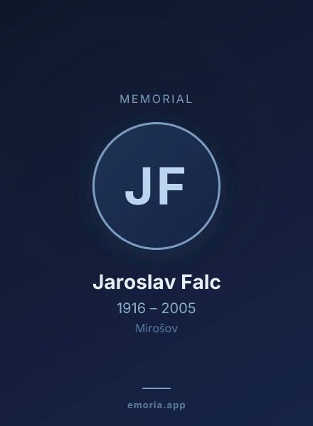 Memorial portrait of Jaroslav Falc
