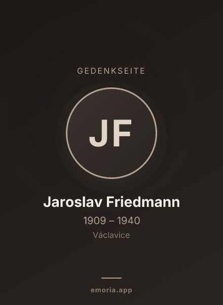 Gedenkportrait von Jaroslav Friedmann