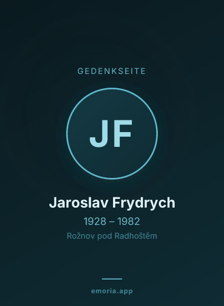Gedenkportrait von Jaroslav Frydrych