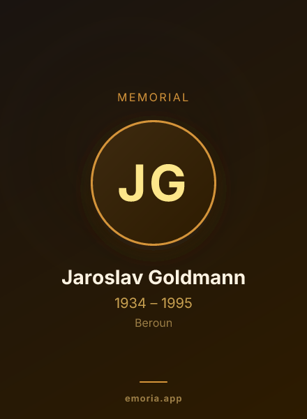 Memorial portrait of Jaroslav Goldmann