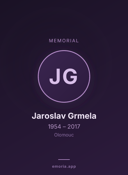Memorial portrait of Jaroslav Grmela