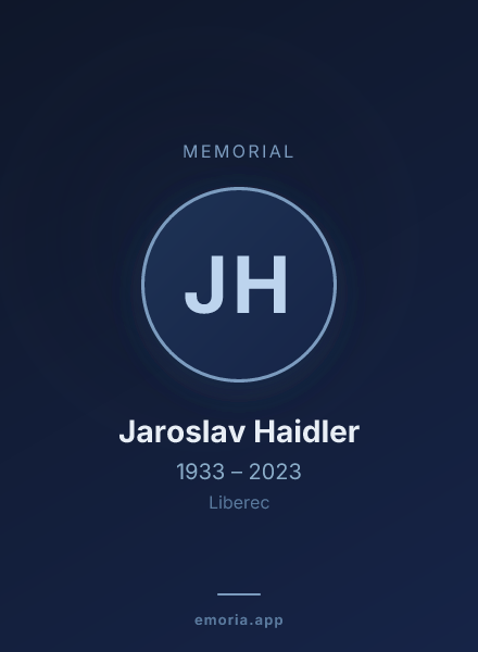 Memorial portrait of Jaroslav Haidler
