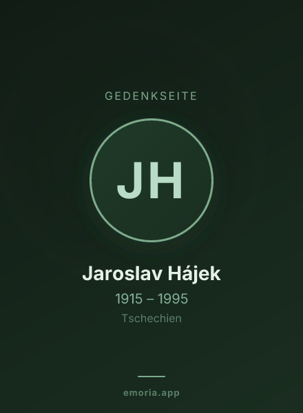 Gedenkportrait von Jaroslav Hájek