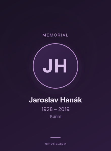 Memorial portrait of Jaroslav Hanák
