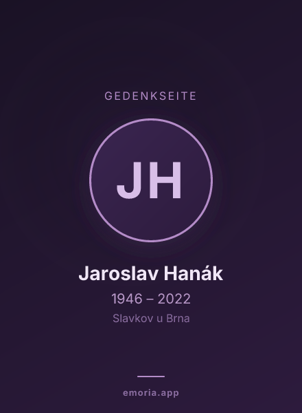 Gedenkportrait von Jaroslav Hanák