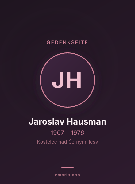 Gedenkportrait von Jaroslav Hausman