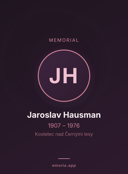 Memorial portrait of Jaroslav Hausman