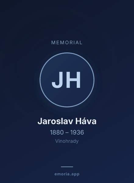 Memorial portrait of Jaroslav Háva